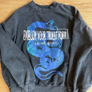 Anine Bing Sweatshirt, Size M, grey/black washed